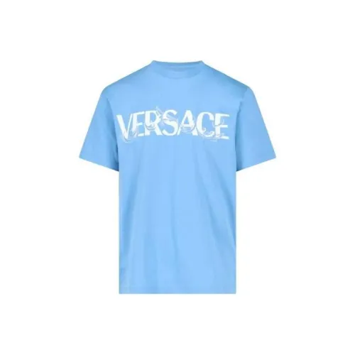 VERSACE Мужская поло небесно-голубого цвета