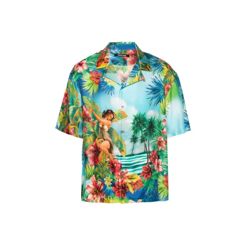 Roberto Cavalli SS24 Рубашка Мужская Многоцветная