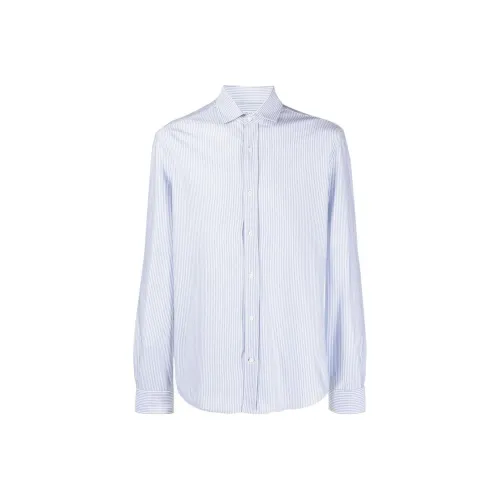 BRUNELLO CUCINELLI Blue Men's Shirts BRUNELLO CUCINELLI Синий Мужские Рубашки