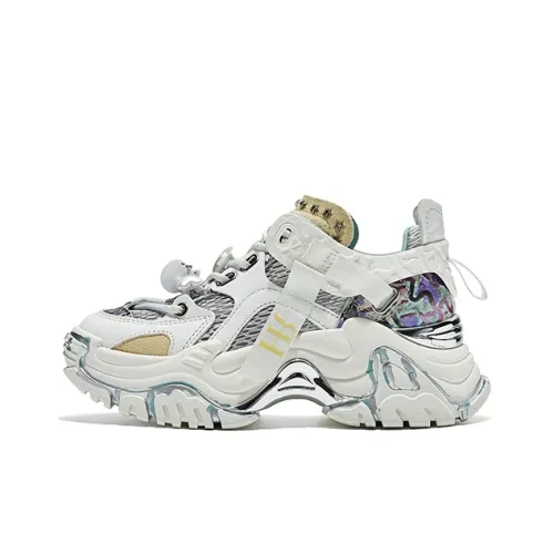 HR Low Топ Толстоподошвенные кроссовки Женские Белые Синие