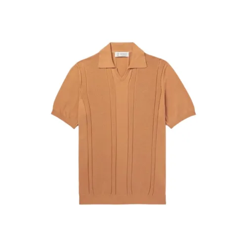 BRUNELLO CUCINELLI Orange Мужская рубашка polo