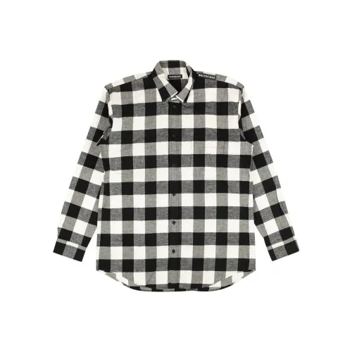 Balenciaga SS23 Рубашка Регулярного Кроя Мужская Черно-Белая