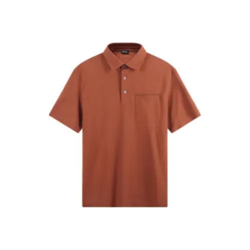 Ermenegildo Zegna Polo кирпично-красного цвета для мужчин