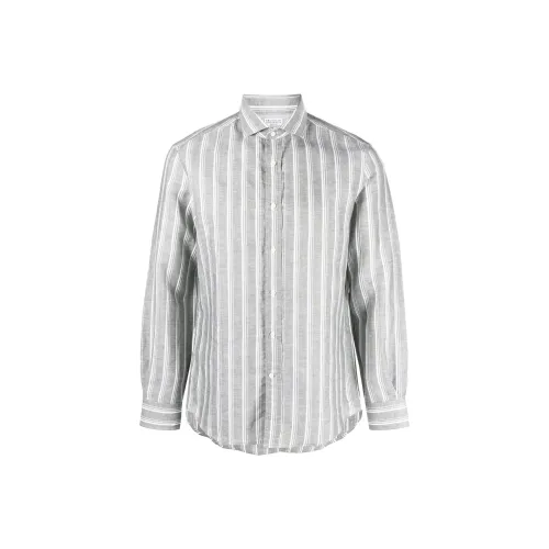 BRUNELLO CUCINELLI Шалфей Зеленый Мужские Рубашки