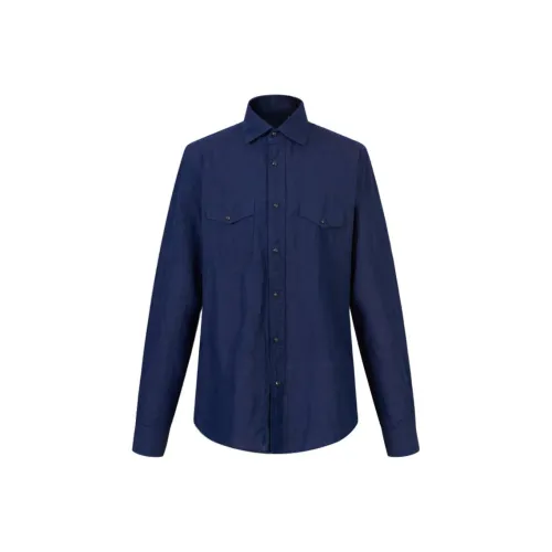 Corneliani Темно-синие мужские рубашки