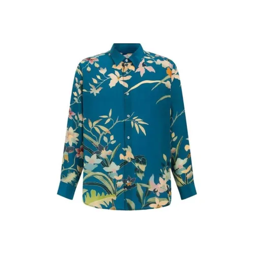 ETRO Бирюзовый Мужские Рубашки