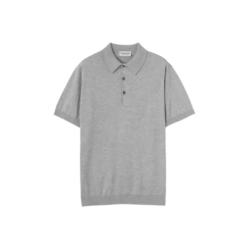 JOHN SMEDLEY Мужская серебряная поло рубашка