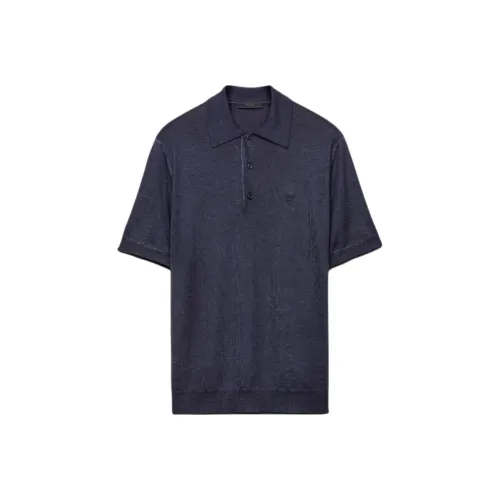 PRADA Мужская поло синего цвета