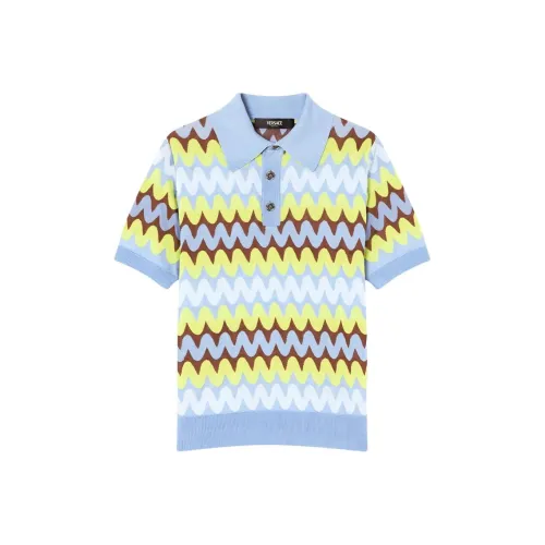 VERSACE Мужская поло рубашка синего цвета