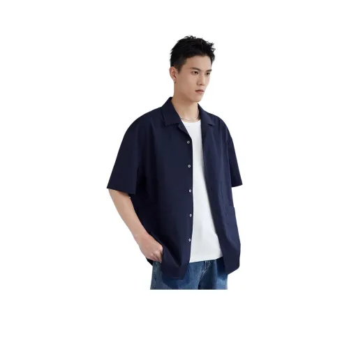 A.B.X Передняя часть Наклон Ван-Пис Full Ластовица Кубинский воротник Рубашка Мужская