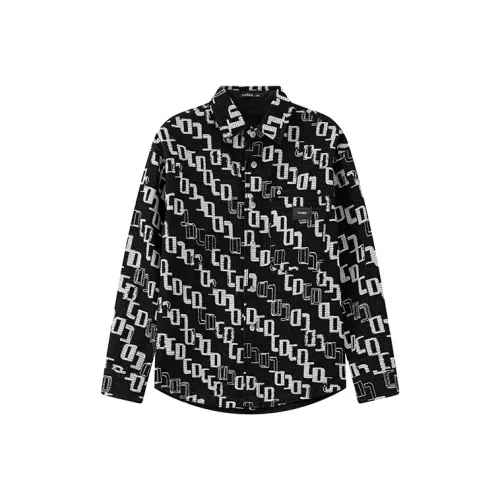 CAISEDI Мужские черные рубашки