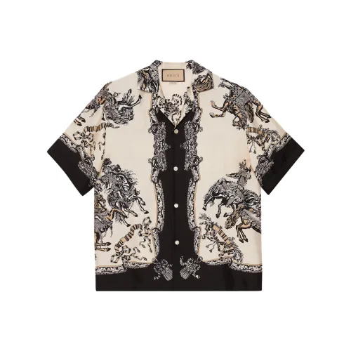 GUCCI Мужские рубашки цвета айвори