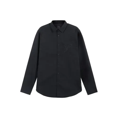 ARMANI EXCHANGEAE ASV Collection Casual Long Sleeved Shirt Men's Black