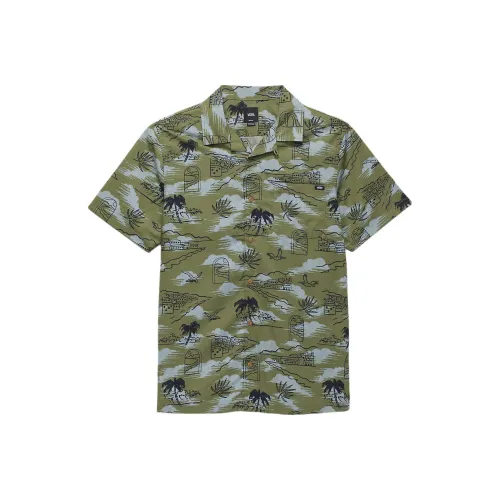 Vans Davista Buttondown Рубашка Мужская Оливково-зеленая