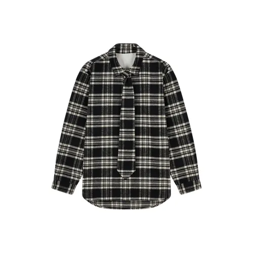 CROQUIS Рубашка Мужская Черная Серый Полоса Клетка