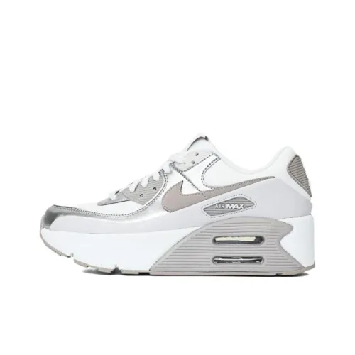 Nike Air Max 90 Устойчивый к истиранию Низкий Топ Casual Женский Белый