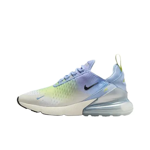 Nike Air Max 270 Устойчивые к истиранию Низкие Беговые кроссовки Женские Синие