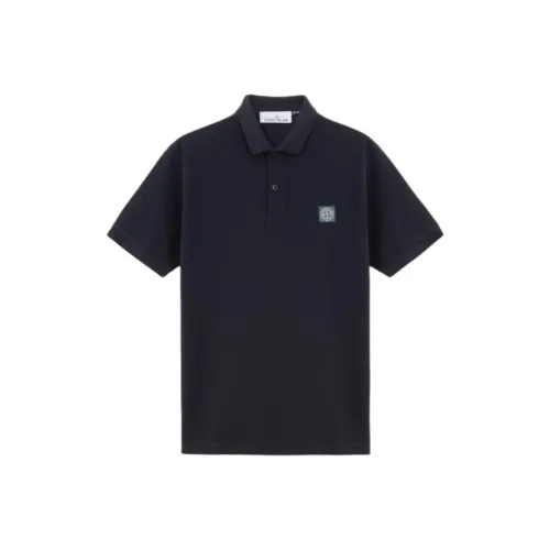 Stone Island Мужская поло темно-синего цвета