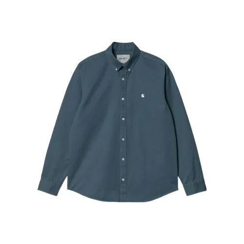 Carhartt WIP Серый Синий Мужские Рубашки