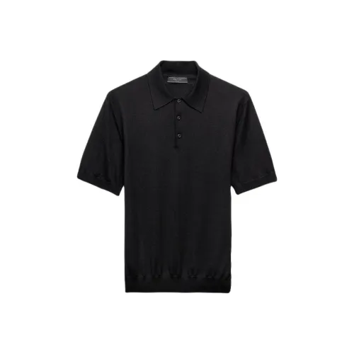 PRADA Мужская поло черного цвета