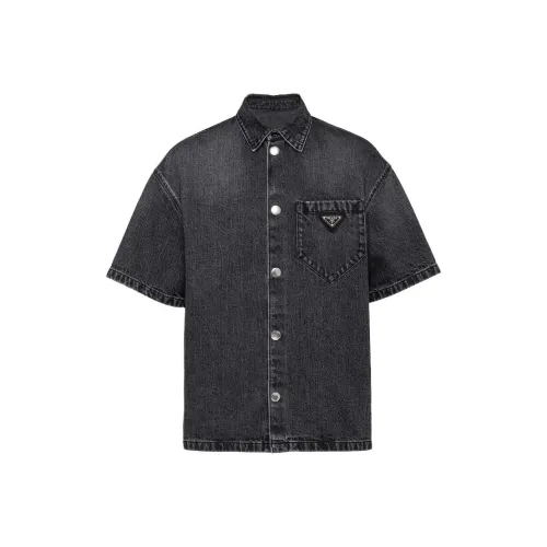 PRADA Мужские Черные Рубашки