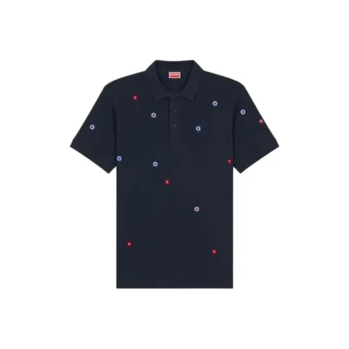 KENZO Темно-синяя мужская поло рубашка