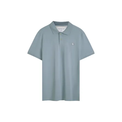 CALVIN KLEIN Поло Мужское Серый Зеленый