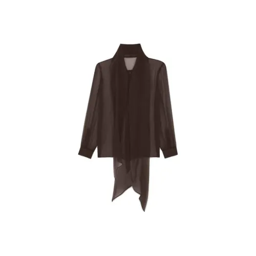 SAINT LAURENT Коричневый Мужские Рубашки