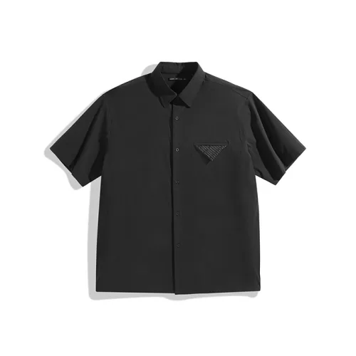 PEACEBIRD MEN Черный Партия 1 Свободный крой Мужские Рубашки