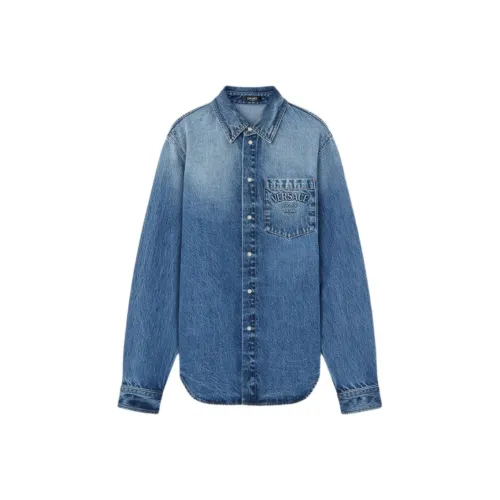 VERSACE Мужские Синие Рубашки