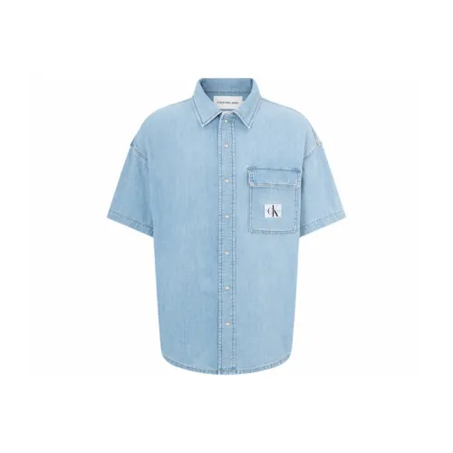 CALVIN KLEIN Рубашка Мужская Джинсовая Синяя