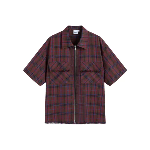 KREATE Лето Casual Loose Cut Клетка Короткий Рукав Рубашка Унисекс