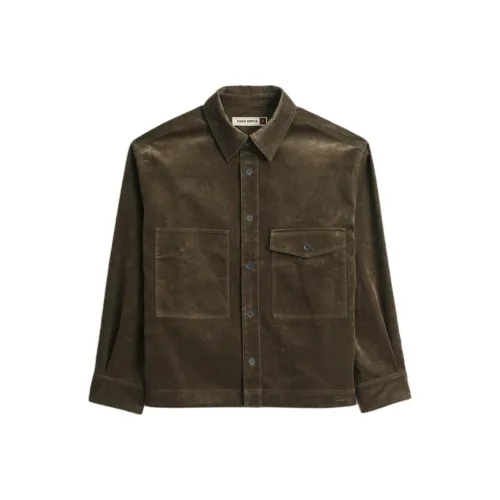 ZARA SRPLS Series Темный хаки Мужские рубашки