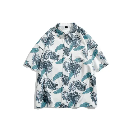 MOPE Рубашка Унисекс Белая Основа Tropical Leaf