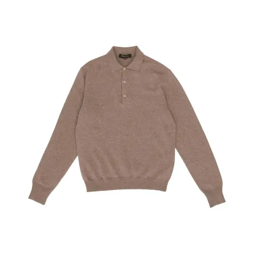 Loro Piana Коричневая Мужская Рубашка Поло