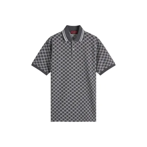 GUCCI SS25 Поло Мужское Темно-Серое