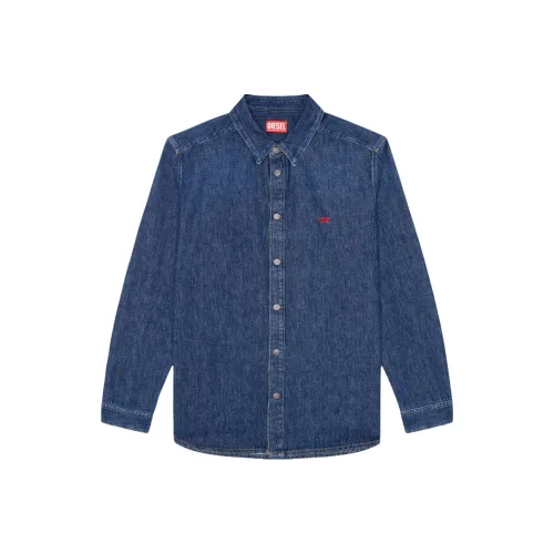 DIESEL Blue Men's Shirts DIESEL Синий Мужские Рубашки