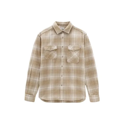 WOOLRICH Светло-коричневые Мужские Рубашки