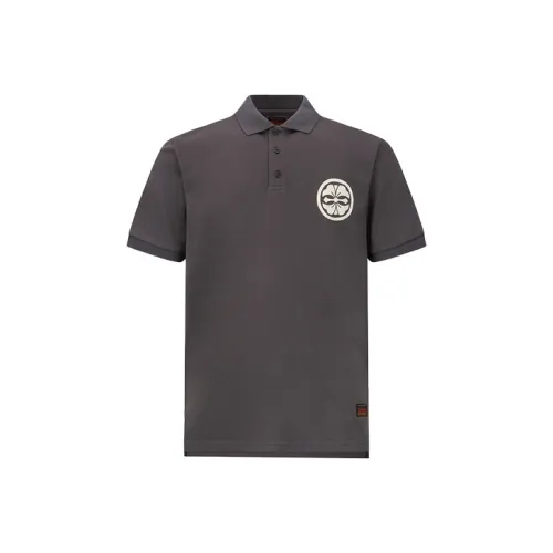 EVISU Темно-серая мужская поло рубашка