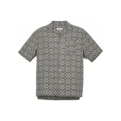 COACH FW22 Рубашка Мужская Серый Зеленый