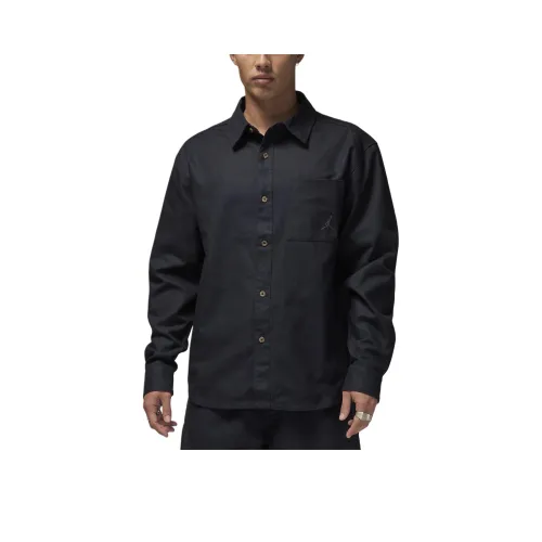 Jordan Essentials FW24 Пуговица Пуховые куртки Рубашка Мужской Черный