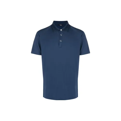 KITON Мужская поло темно-синего цвета