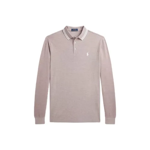 Ralph Lauren Custom Slim Fit Elastic Mesh Polo Polo Men's Light Umber