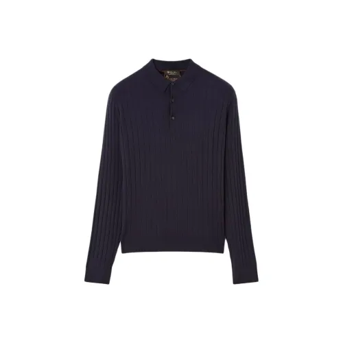 Loro Piana Темно-синяя мужская поло рубашка