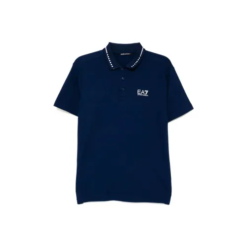 EMPORIO ARMANI EA7 SS25 Поло Мужское Морской Синий