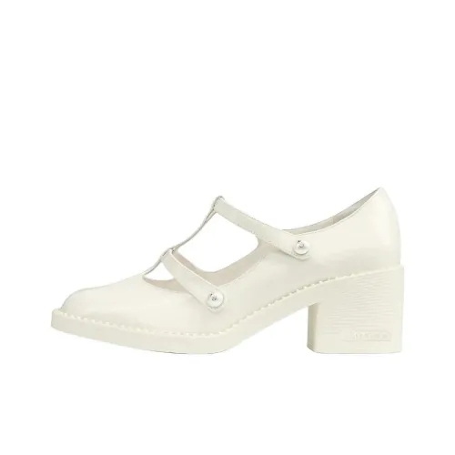 Jimmy Choo Туфли Мэри Джейн с грубым каблуком 6 см белые для женщин