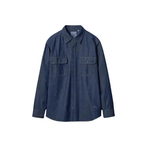 UNIQLO Темно-синяя унисекс рубашка