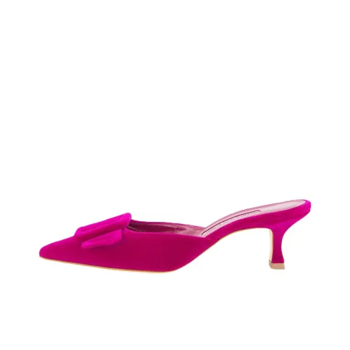 MANOLO BLAHNIK Домашние тапочки 5 см Женские Красный цвет Драконий фрукт