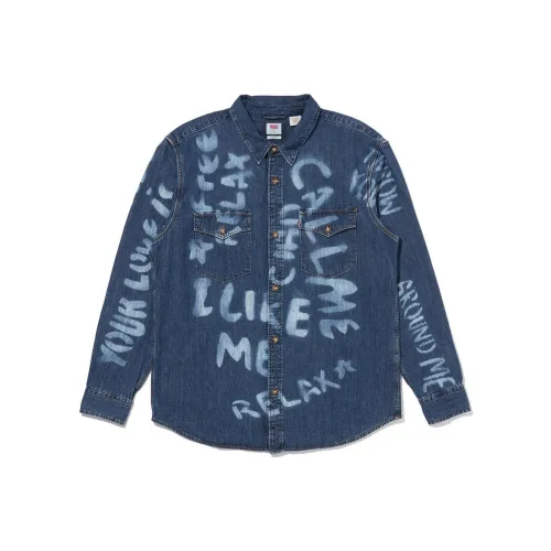 Levis Индиго-синий Мужская Рубашка