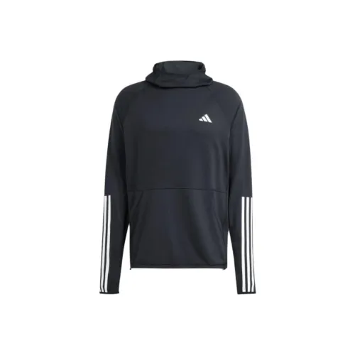 Adidas OWN THE RUN 3 STRIPES Худи Толстовка Мужская Черная